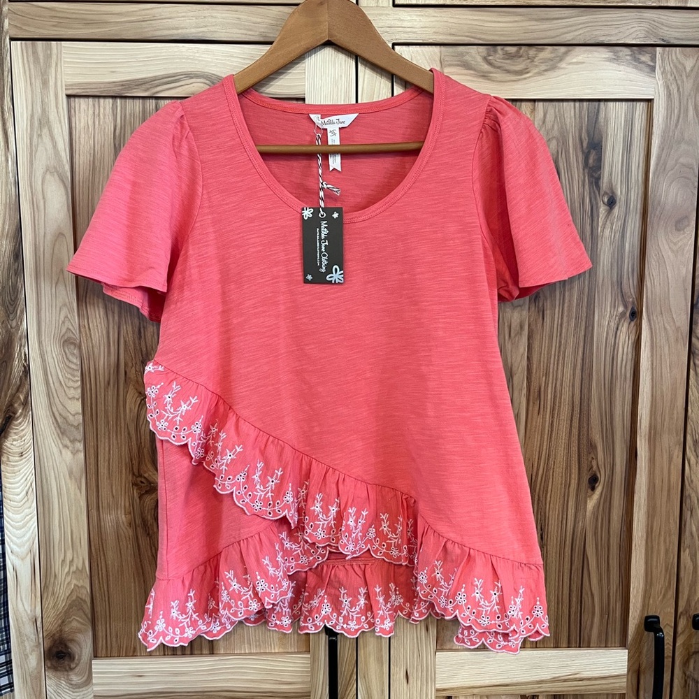 NWT Matilda Jane embroidered ruffle top size XS